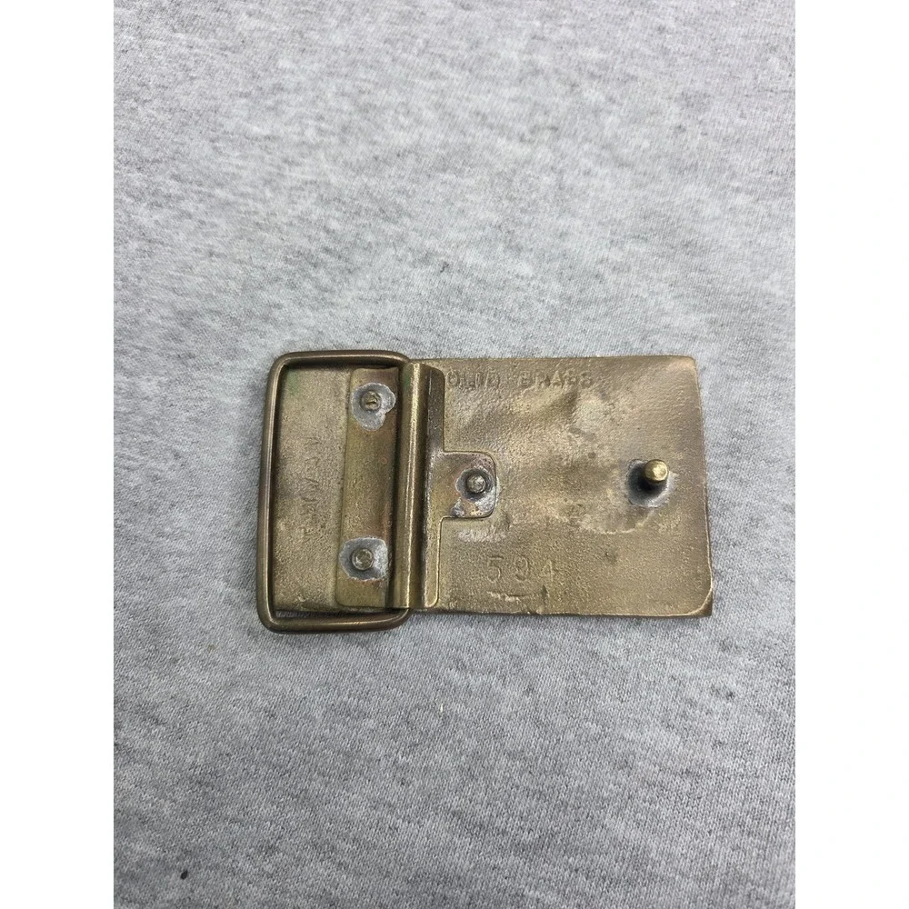 Vintage Solid Brass Chevrolet Stingray Corvette Racing Belt Buckle Automotive